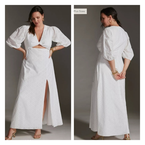 Anthropologie ×Hutch Eyelet Cutout Maxi Dress size 0 - Picture 6 of 10